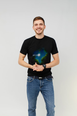 Футболка MEMO чоловіча чорна принт 