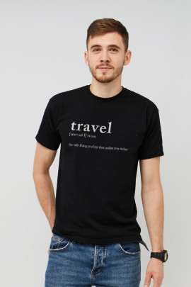 Футболка MEMO чоловіча чорна "travel"