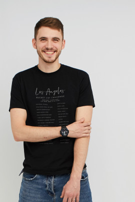 Футболка MEMO чоловіча чорна "Los Angeles. Bucket list challenge "