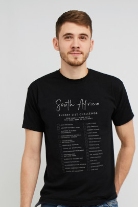 Футболка MEMO чоловіча чорна "South Africa. Bucket list challenge "
