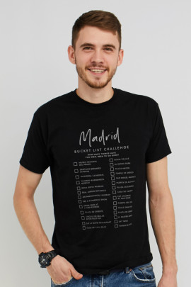Футболка MEMO чоловіча чорна "Madrid. Bucket list challenge "