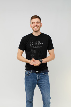 Футболка MEMO чоловіча чорна "Puerto Rico. Bucket list challenge "