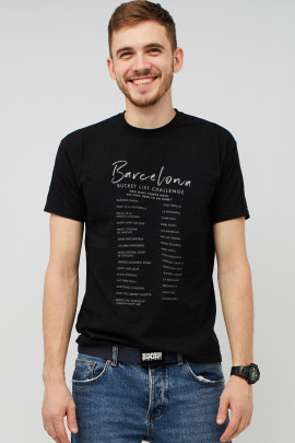 Футболка MEMO чоловіча чорна "Barcelona. Bucket list challenge "