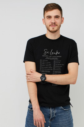 Футболка MEMO чоловіча чорна "Sri Lanka. Bucket list challenge "