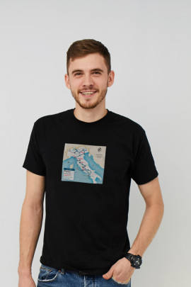 Футболка MEMO чоловіча чорна "Італійський маршрут"