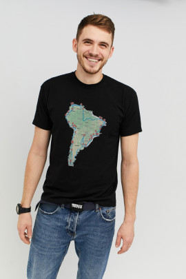 Футболка MEMO чоловіча чорна "Південноамериканський маршрут"