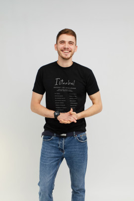 Футболка MEMO чоловіча чорна "Istanbul. Bucket list challenge "