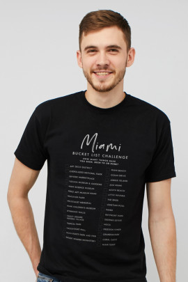 Футболка MEMO чоловіча чорна "Miami. Bucket list challenge "