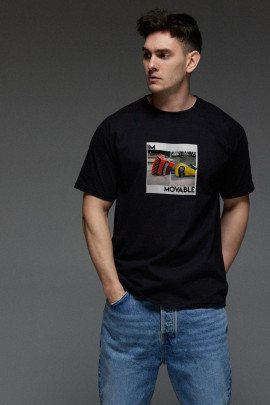 Футболка Aspirine чоловіча чорна " I`m movable"