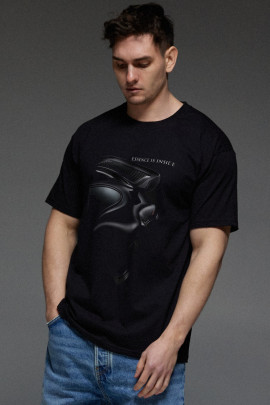 Футболка Aspirine чоловіча чорна " Essence is inside"