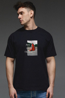 Футболка Aspirine чоловіча чорна " Art is truth"
