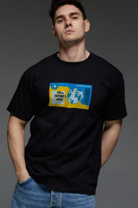 Футболка Aspirine чоловіча чорна " Квиток Перемоги"