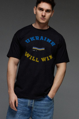 Футболка Aspirine чоловіча чорна  " Ukraine will win "