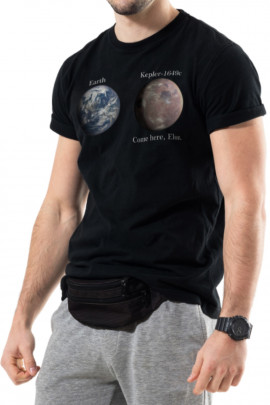 Футболка Trace of Space чоловіча чорна  "Come here, Elon"