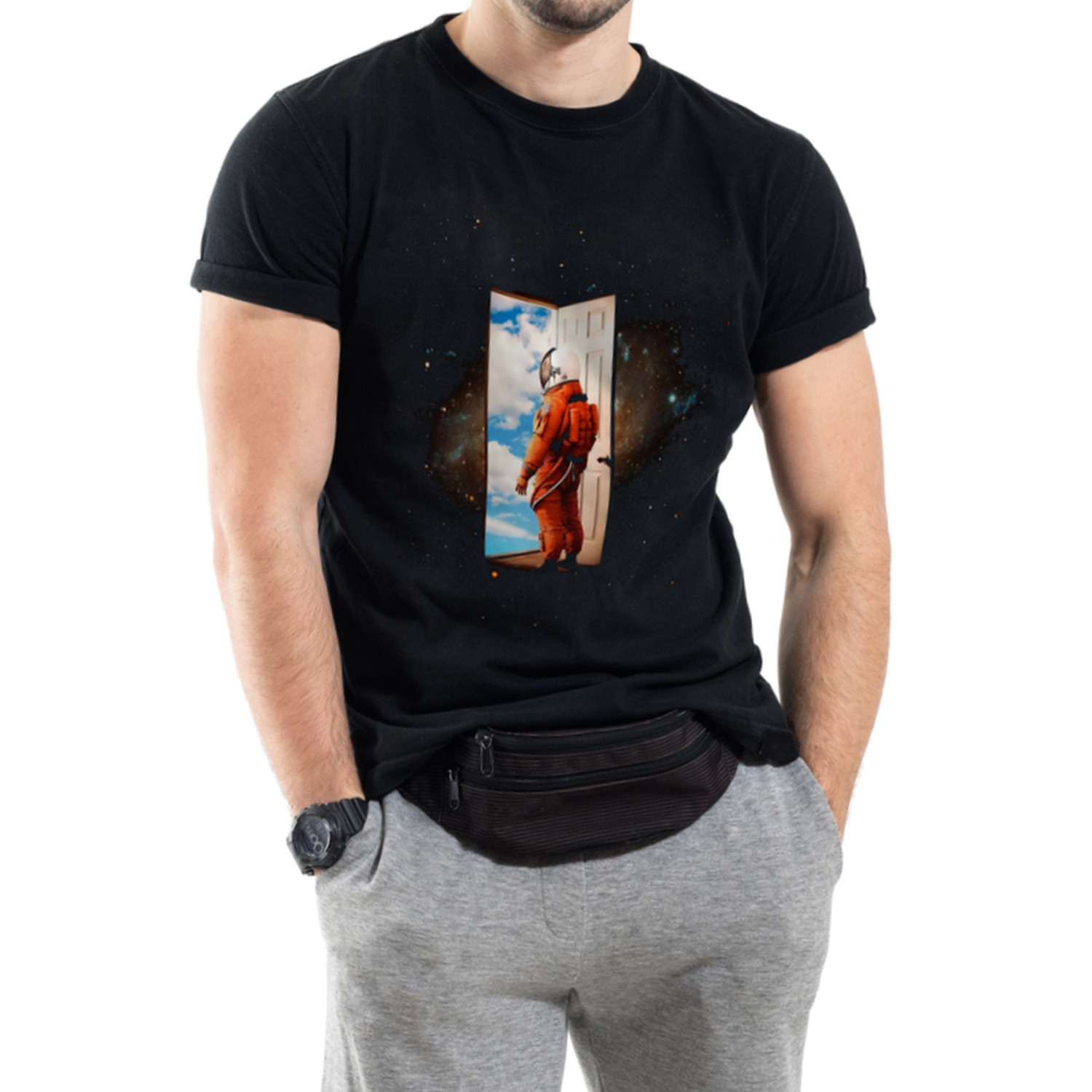 Футболка Trace of Space чоловіча чорна  "нові виміри"