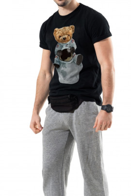 Футболка Trace of Space чоловіча чорна  "Космо ведмідь"