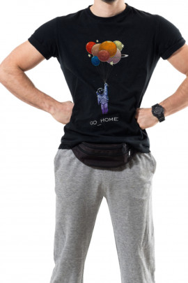 Футболка Trace of Space чоловіча чорна  "GO_HOME"