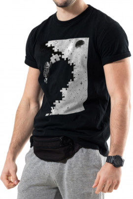 Футболка Trace of Space чоловіча чорна  "space puzzle "
