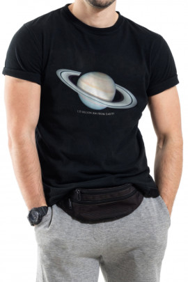 Футболка Trace of Space чоловіча чорна  "1.35 million km from Earth"