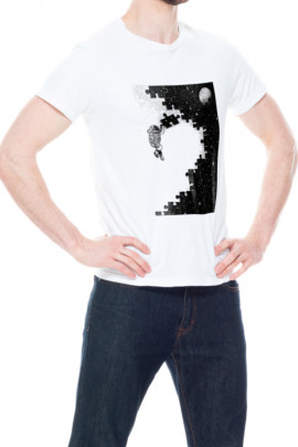 Футболка Trace of Space чоловіча біла "Space pazle"