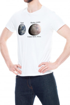 Футболка Trace of Space чоловіча біла "Come here, Elon"