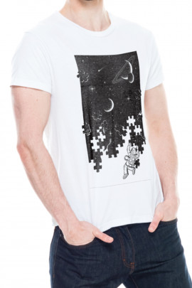 Футболка Trace of Space чоловіча біла "Space pazle"