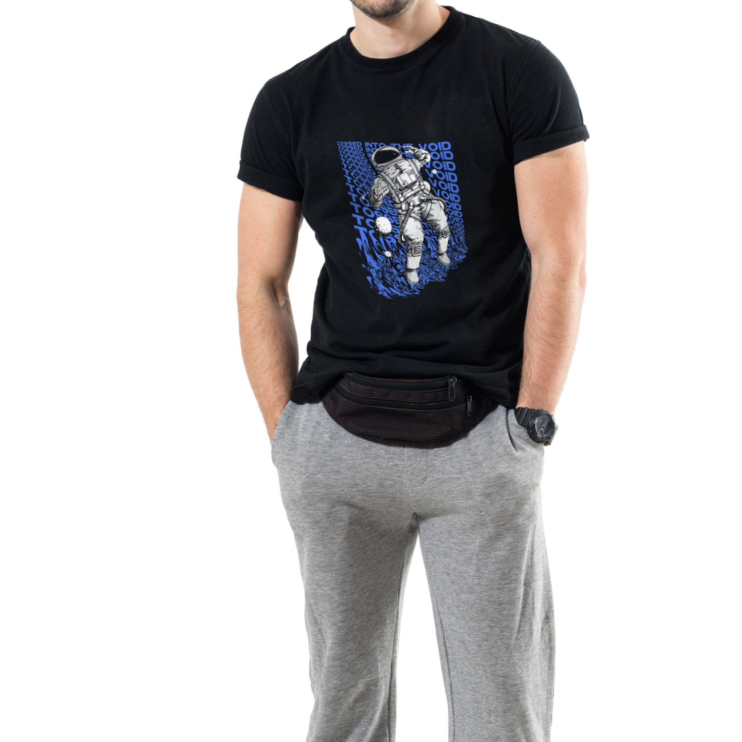 Футболка Trace of Space чоловіча чорна  "tossed into the void"