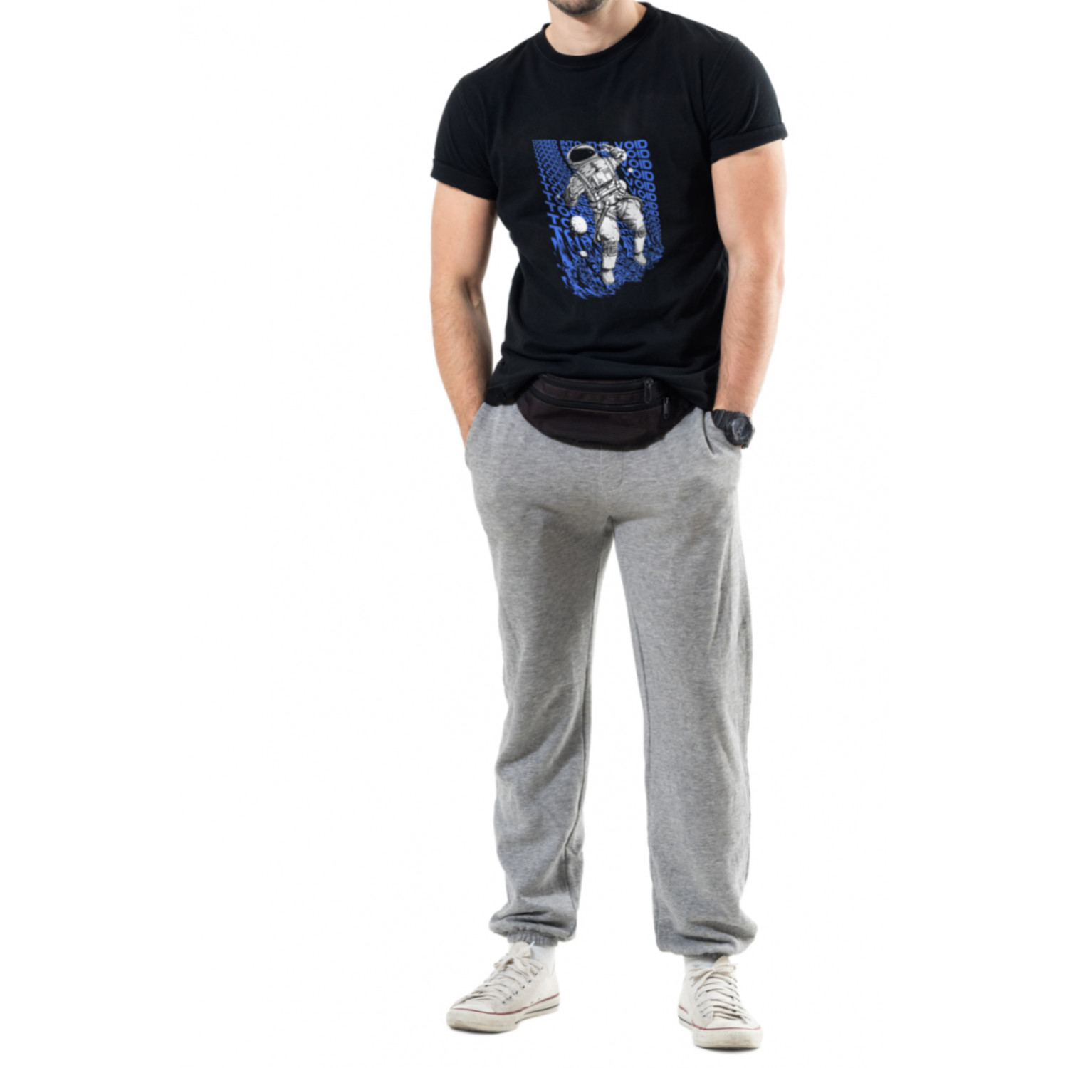 Футболка Trace of Space чоловіча чорна "tossed into the void"