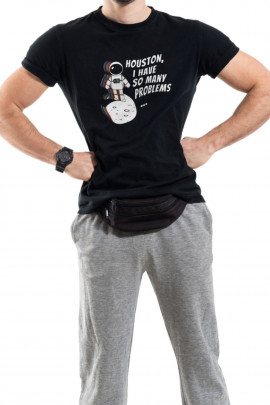 Футболка Trace of Space чоловіча чорна  "Houston, i have so many problems..."