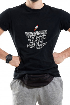 Футболка Trace of Space чоловіча чорна  "Aerospace engineer"