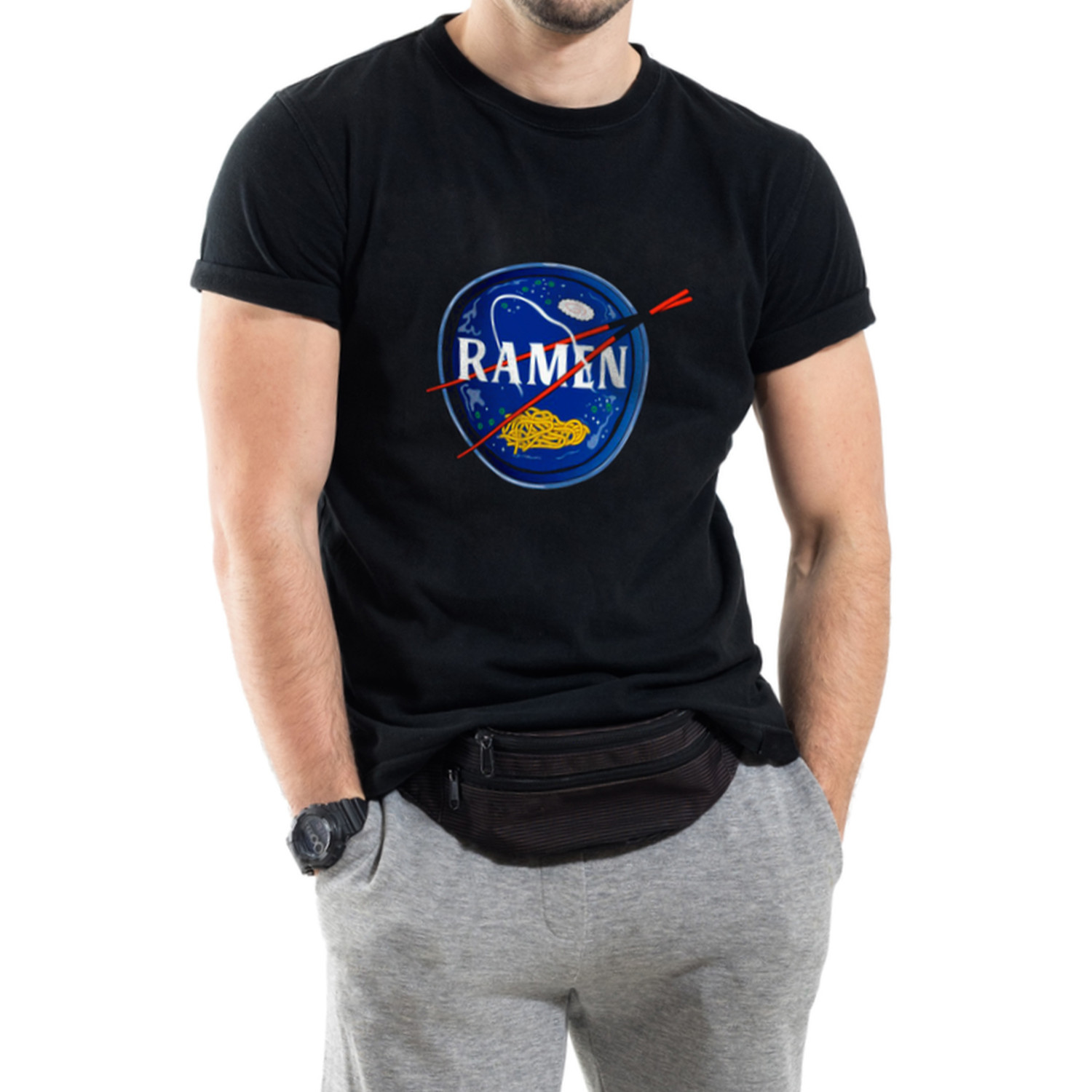 Футболка Trace of Space чоловіча чорна  "ramen"