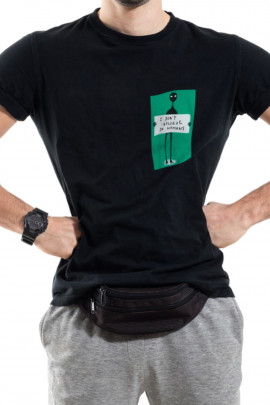 Футболка Trace of Space чоловіча чорна  "I don`t bilieve in humans"