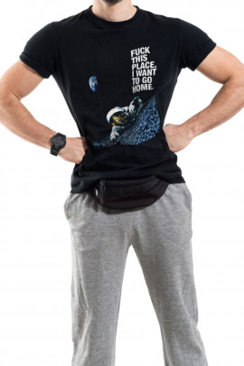 Футболка Trace of Space чоловіча чорна  "Fu** this place. I want to go home "