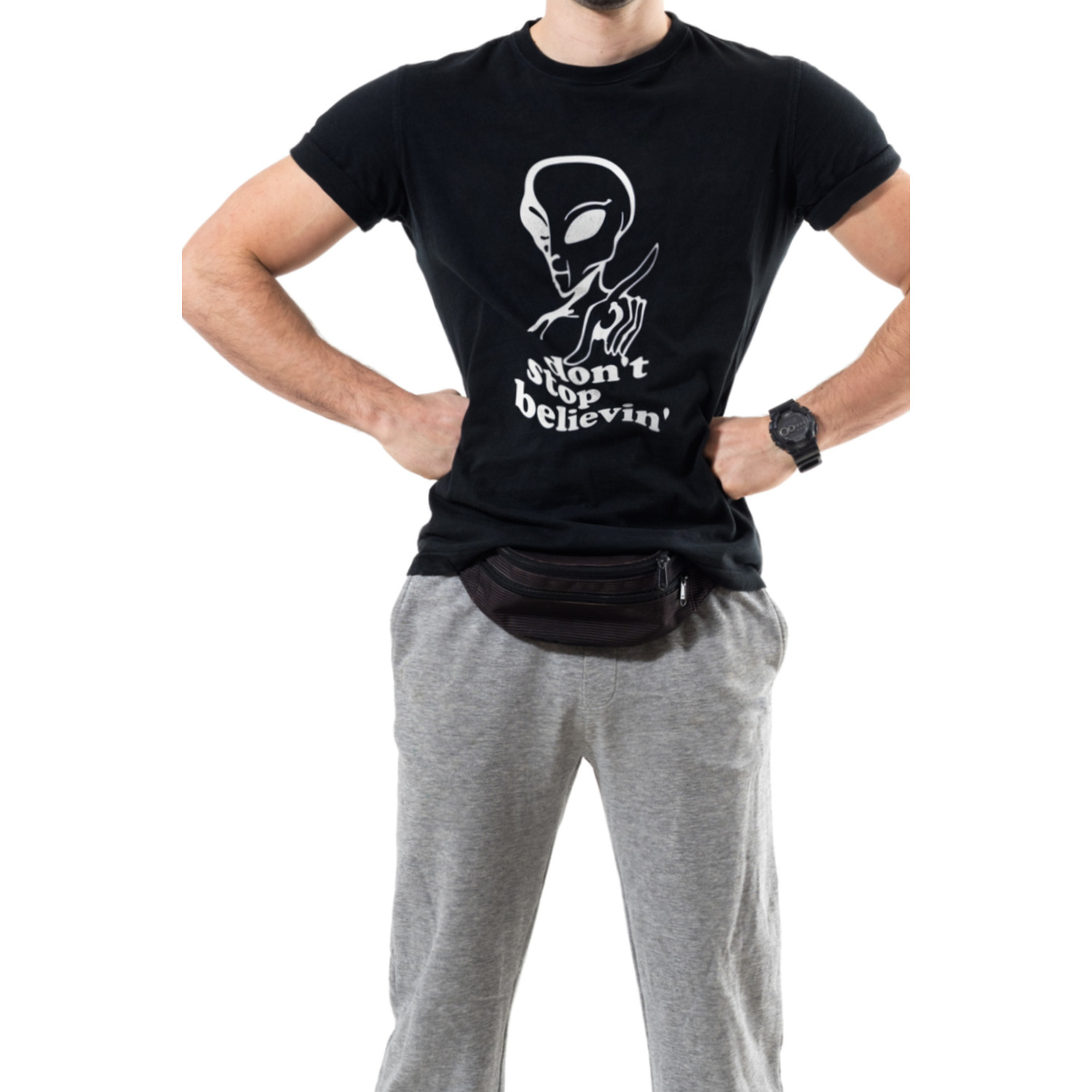 Футболка Trace of Space чоловіча чорна  "don`t stop believin"