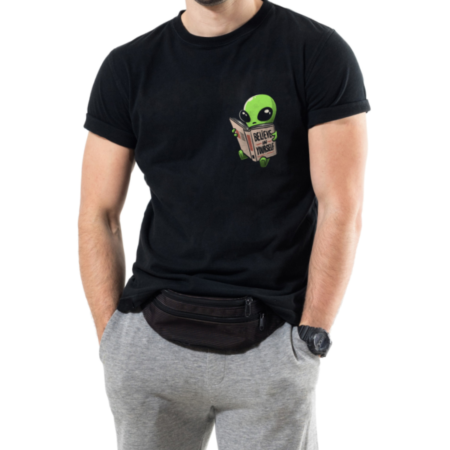Футболка Trace of Space чоловіча чорна  "Believe in yourself"