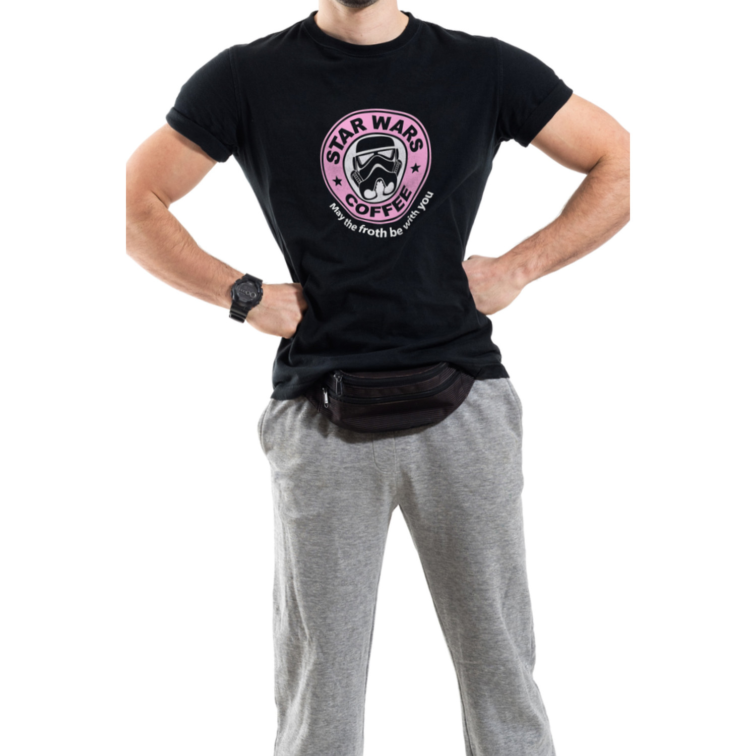 Футболка Trace of Space чоловіча чорна  "Star wars coffee"