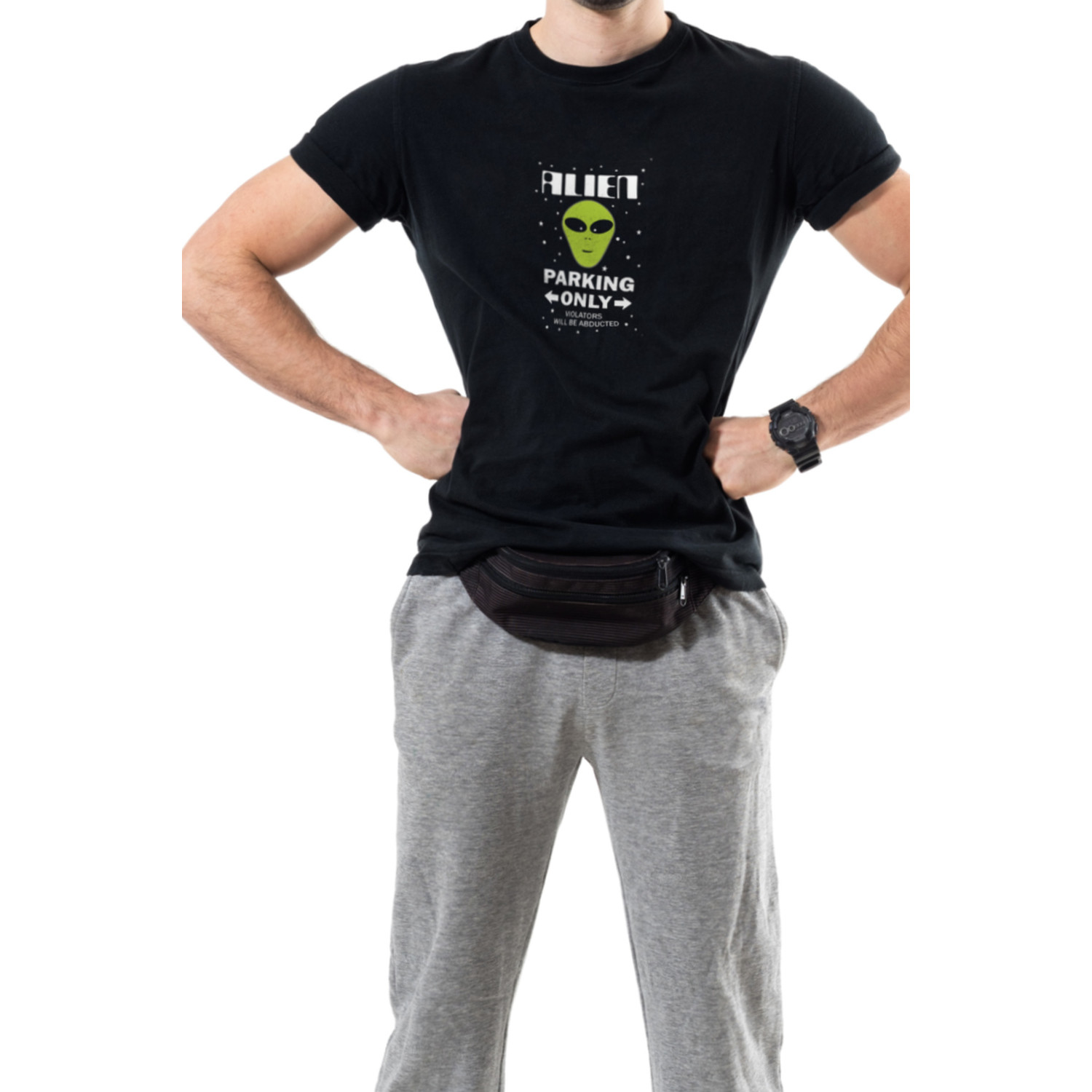 Футболка Trace of Space чоловіча чорна  "Alien. Parking only"
