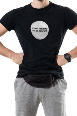 Футболка Trace of Space чоловіча чорна  "If you need me. I`ll be in space"