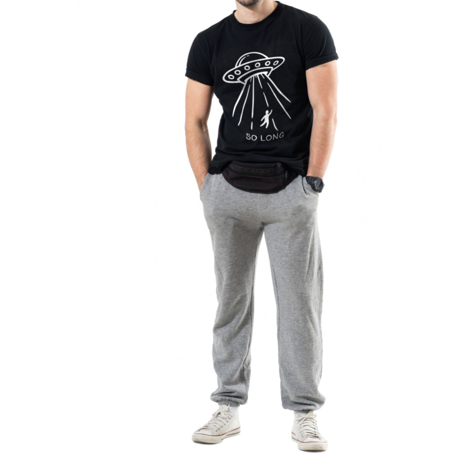 Футболка Trace of Space чоловіча чорна "so long"