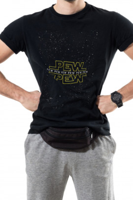 Футболка Trace of Space чоловіча чорна  "pew pew"