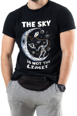 Футболка Trace of Space чоловіча чорна  "The sy is not the limit"