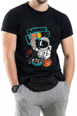 Футболка Trace of Space чоловіча чорна  "Planets loops"