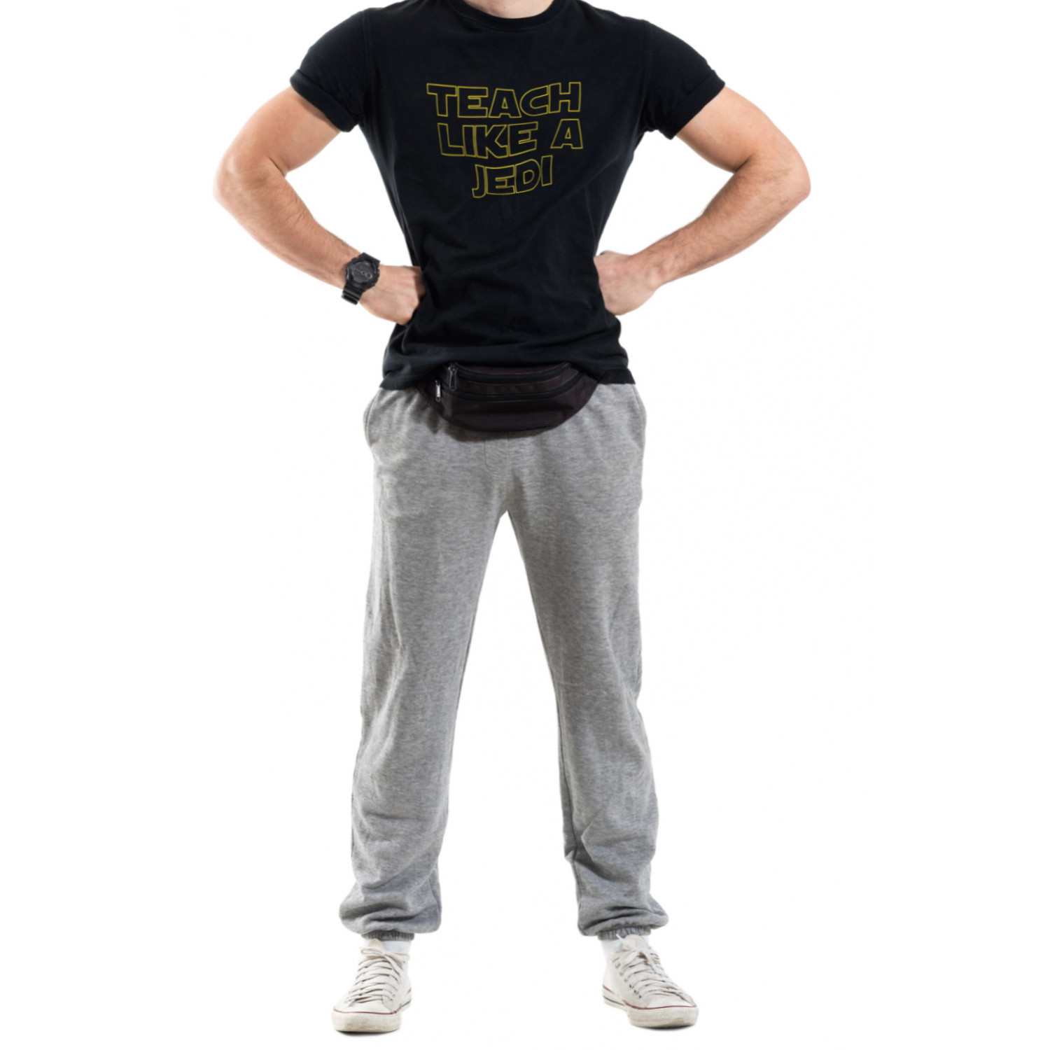 Футболка Trace of Space чоловіча чорна "Teach like a jedi"