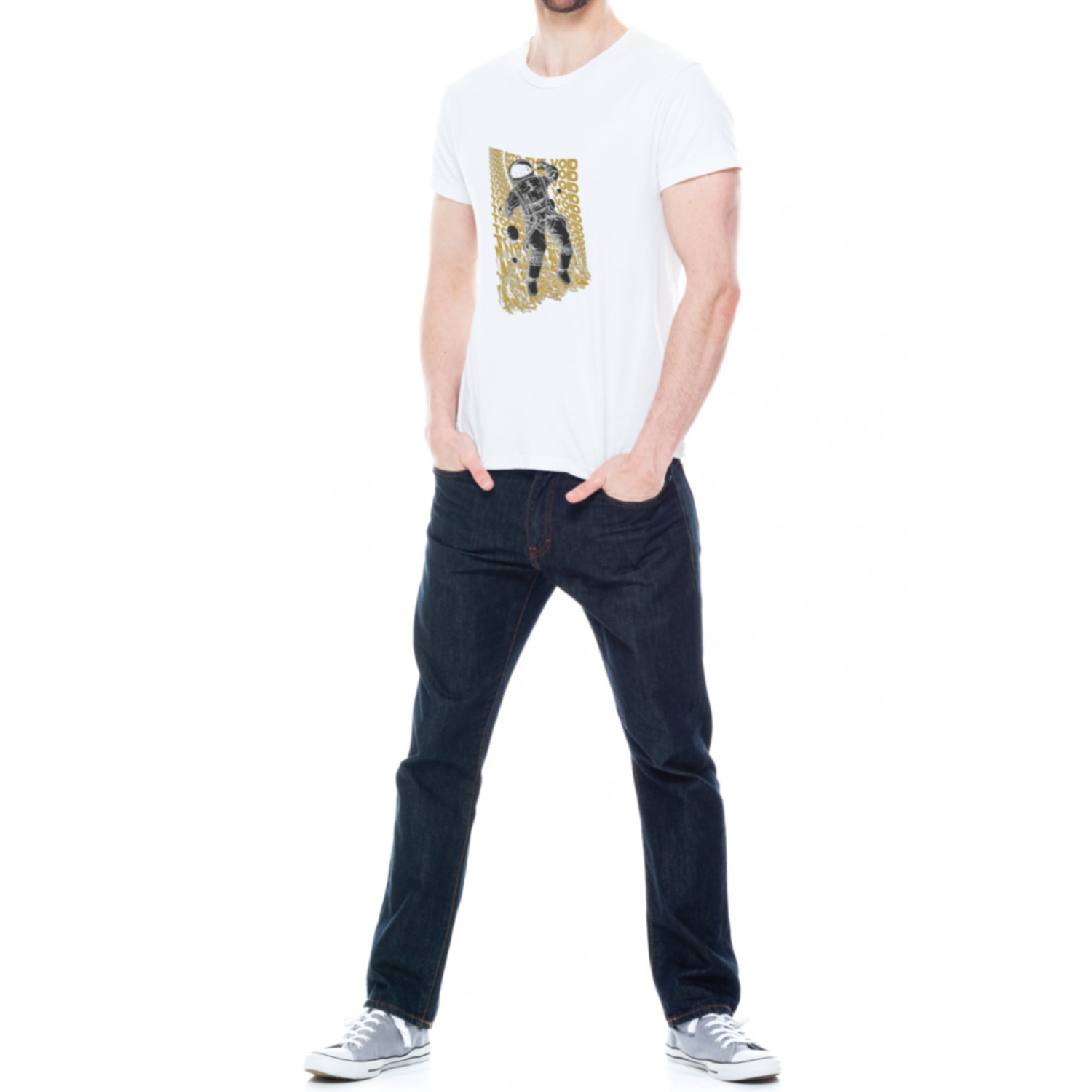 Футболка Trace of Space чоловіча біла "Tossed into the void"