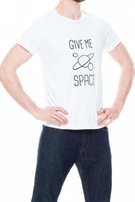 Футболка Trace of Space чоловіча біла "Give me space"