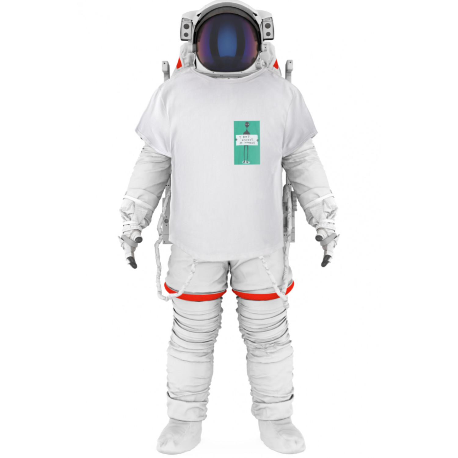 Футболка Trace of Space чоловіча біла "I don`t believe in humans"