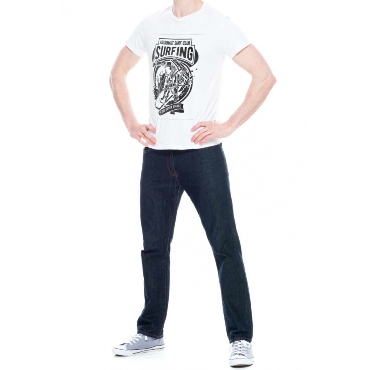Футболка Trace of Space чоловіча біла "Astronaut serf club"