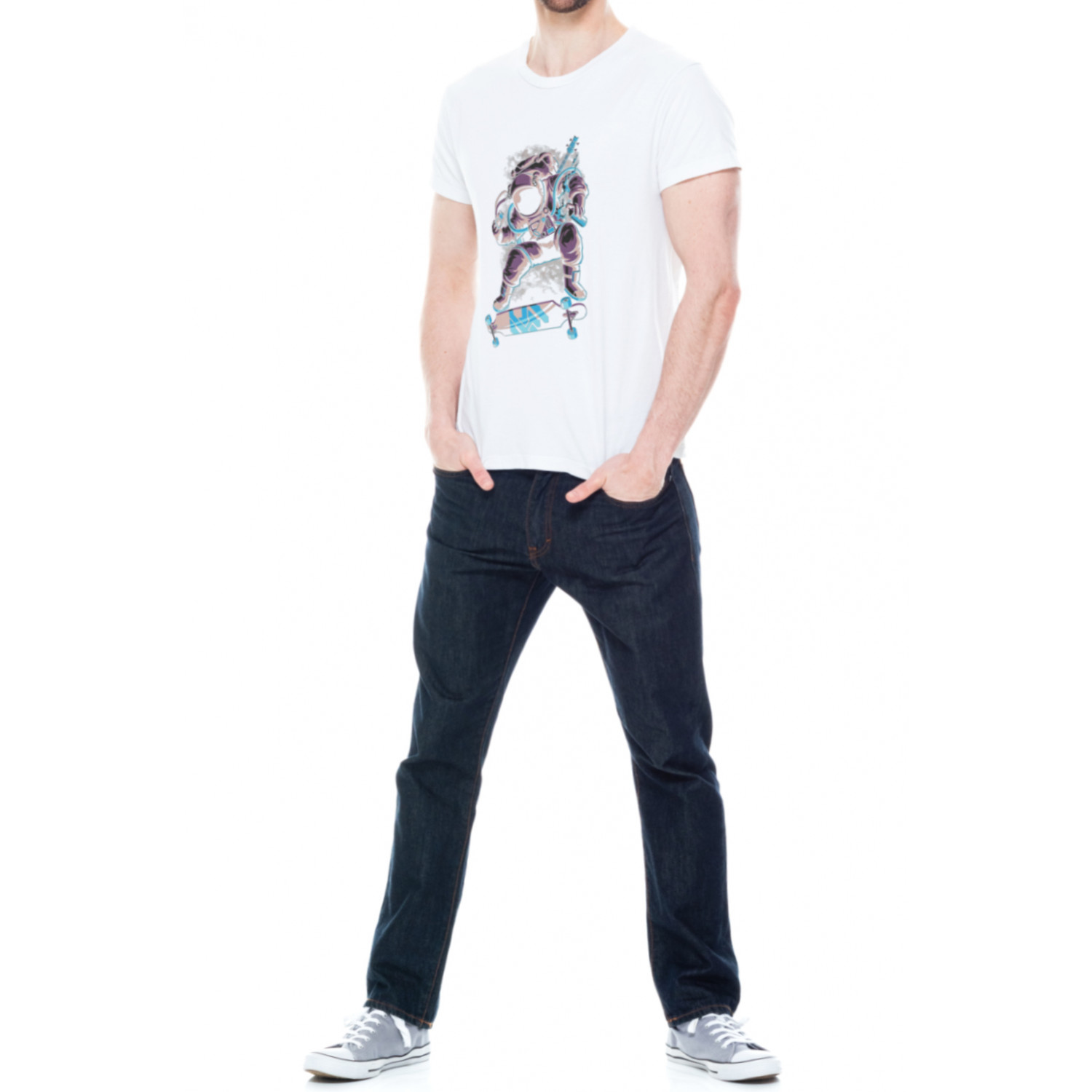 Футболка Trace of Space чоловіча біла "Spaceboard"