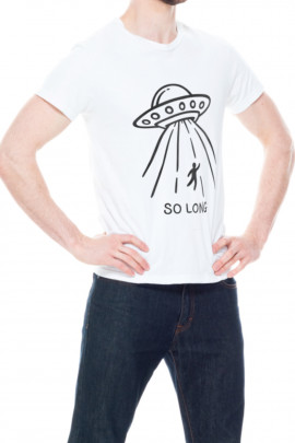 Футболка Trace of Space чоловіча біла "So long"