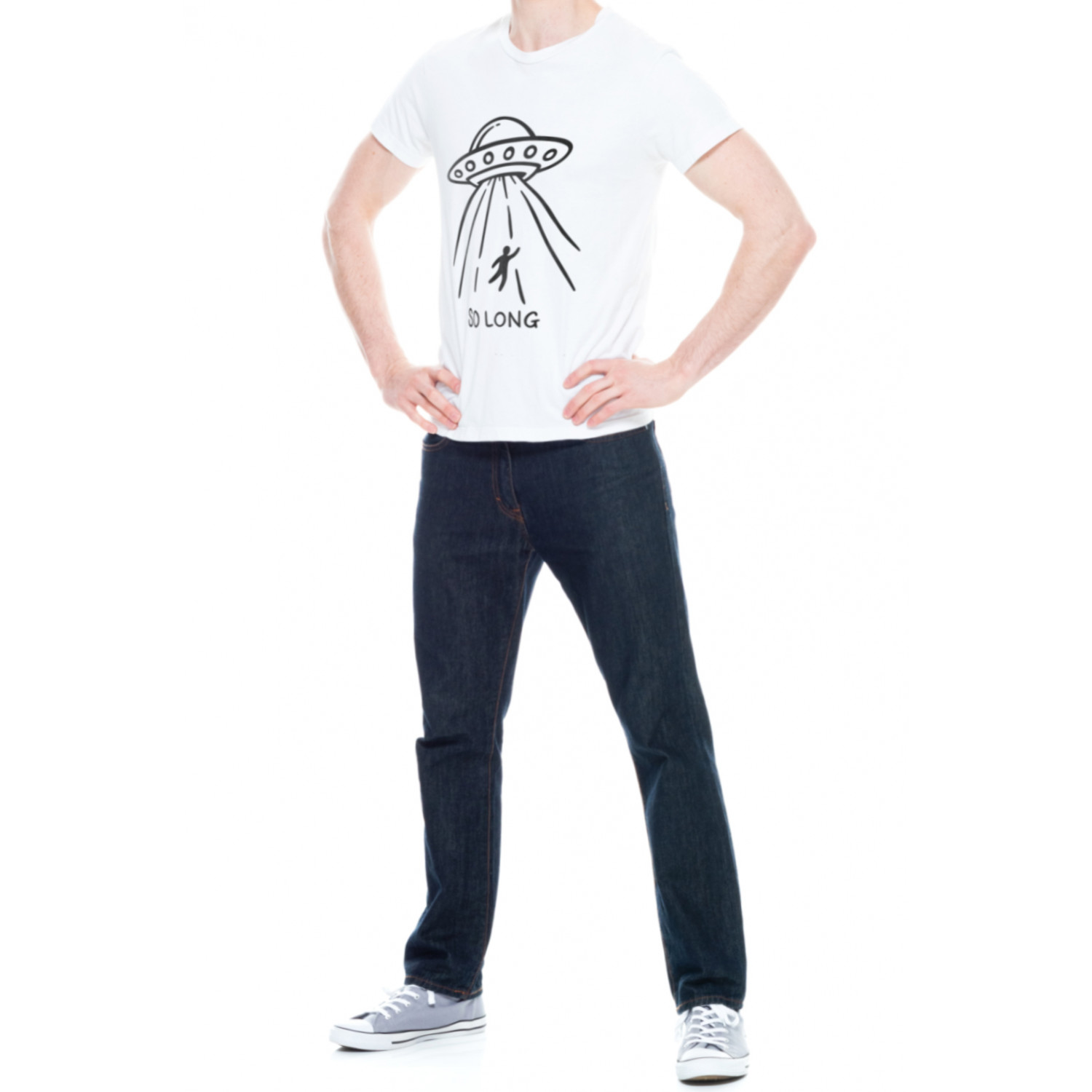 Футболка Trace of Space чоловіча біла "So long"